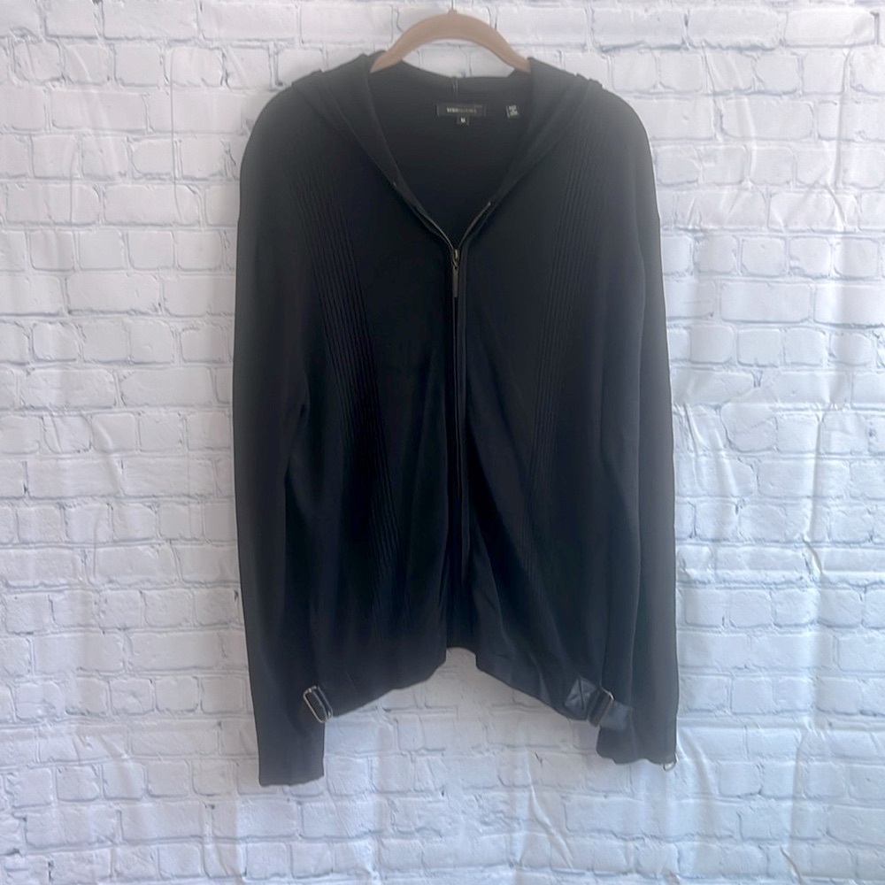 BCBGMaxazria black zip up lightweight sweatshirt Womans‎ size medium